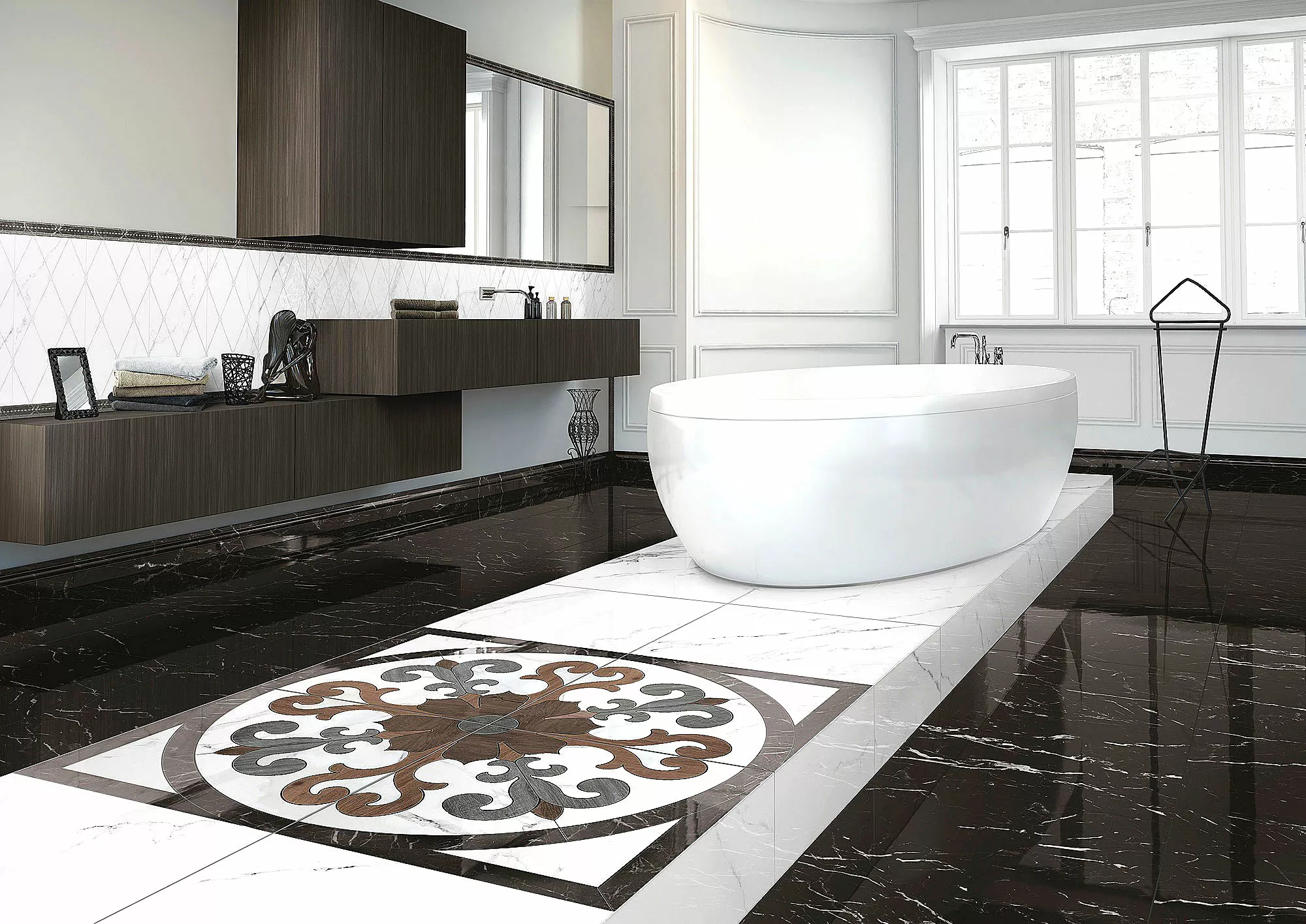 Мозаика 2704524 Marmoker Naturale Bardiglio Imperiale Mosaico 5x10 29.5x29.5