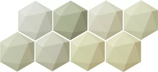 Плитка Origami green hex 11x12.5