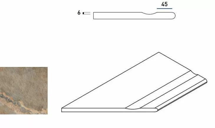 Керамогранит 620090000214 DARK BORDO SVASATO ROUND SX 30x60