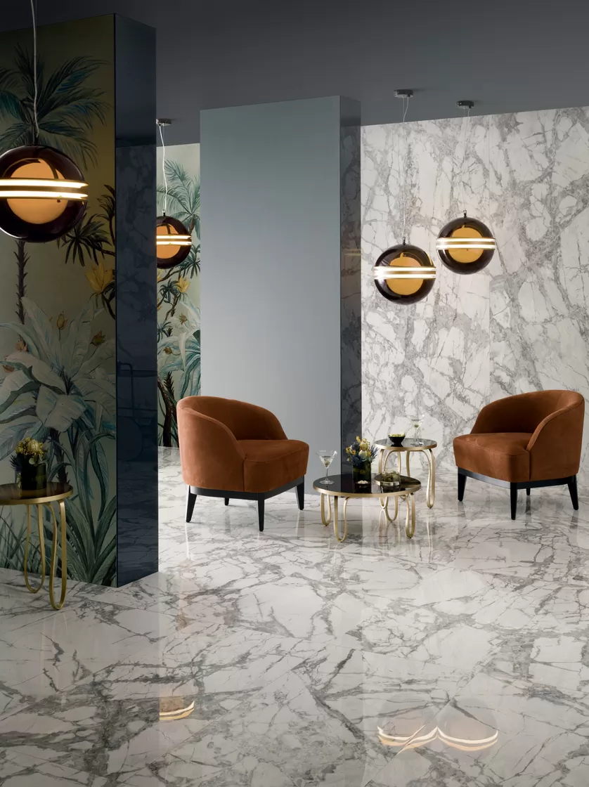 Керамогранит LS8DL00 Slimtech Delight Calacatta Oro Nat 6mm 120x120