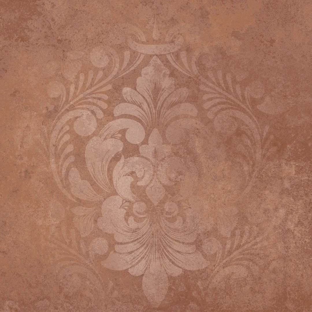 Керамогранит KM4040G0071N Хадду красный матовый декорированный 40,2x40,2x0,8