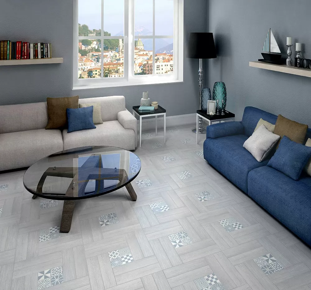 Керамогранит STG/A405/1266H Вставка Амальфи орнамент коричневый 9,8х9,8