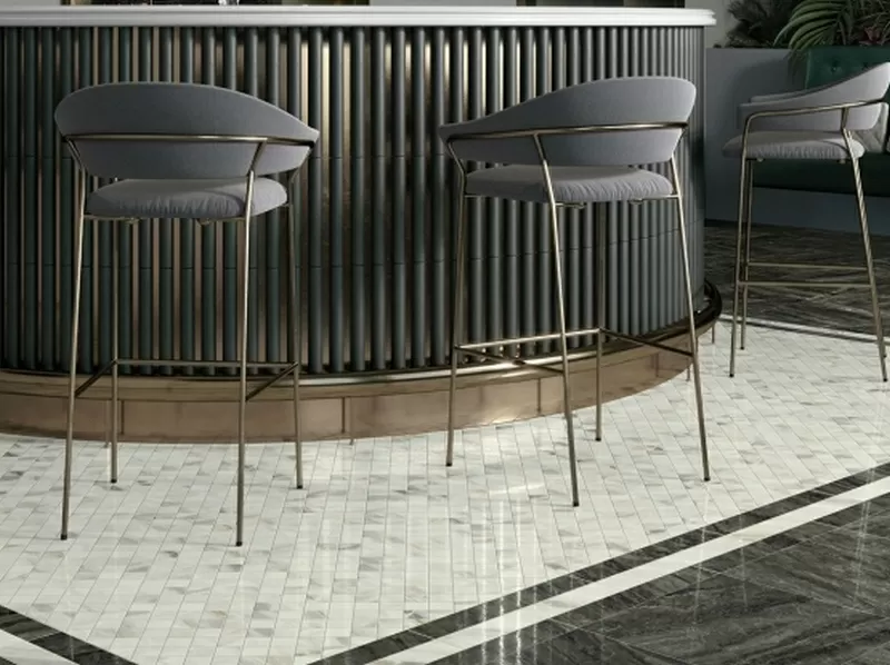 Керамогранит Бордюр Флоренция белый 7.2x45