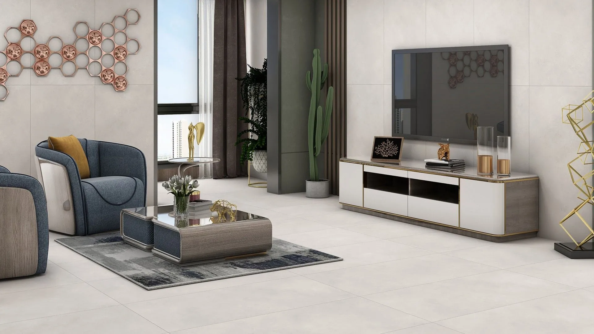 Керамогранит N20429 Evoque Grey Carving 60x120