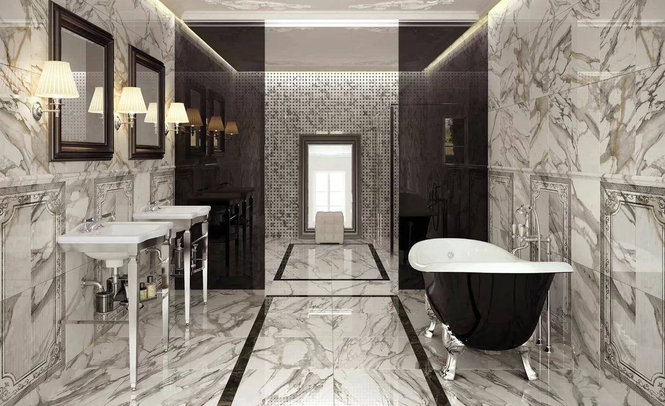 Керамогранит 610090001131 S.M. Calacatta Gold Bottone Lap 7.3x7.3