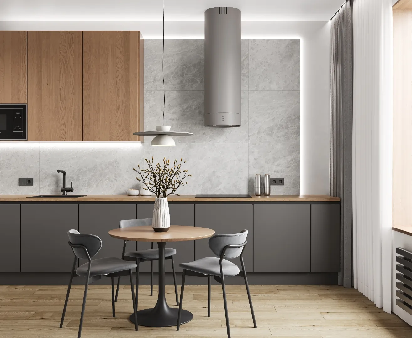 Керамогранит LP6012G0111R Bohemian Ash тёмно-серый матовый карвинг 59,5х119,1