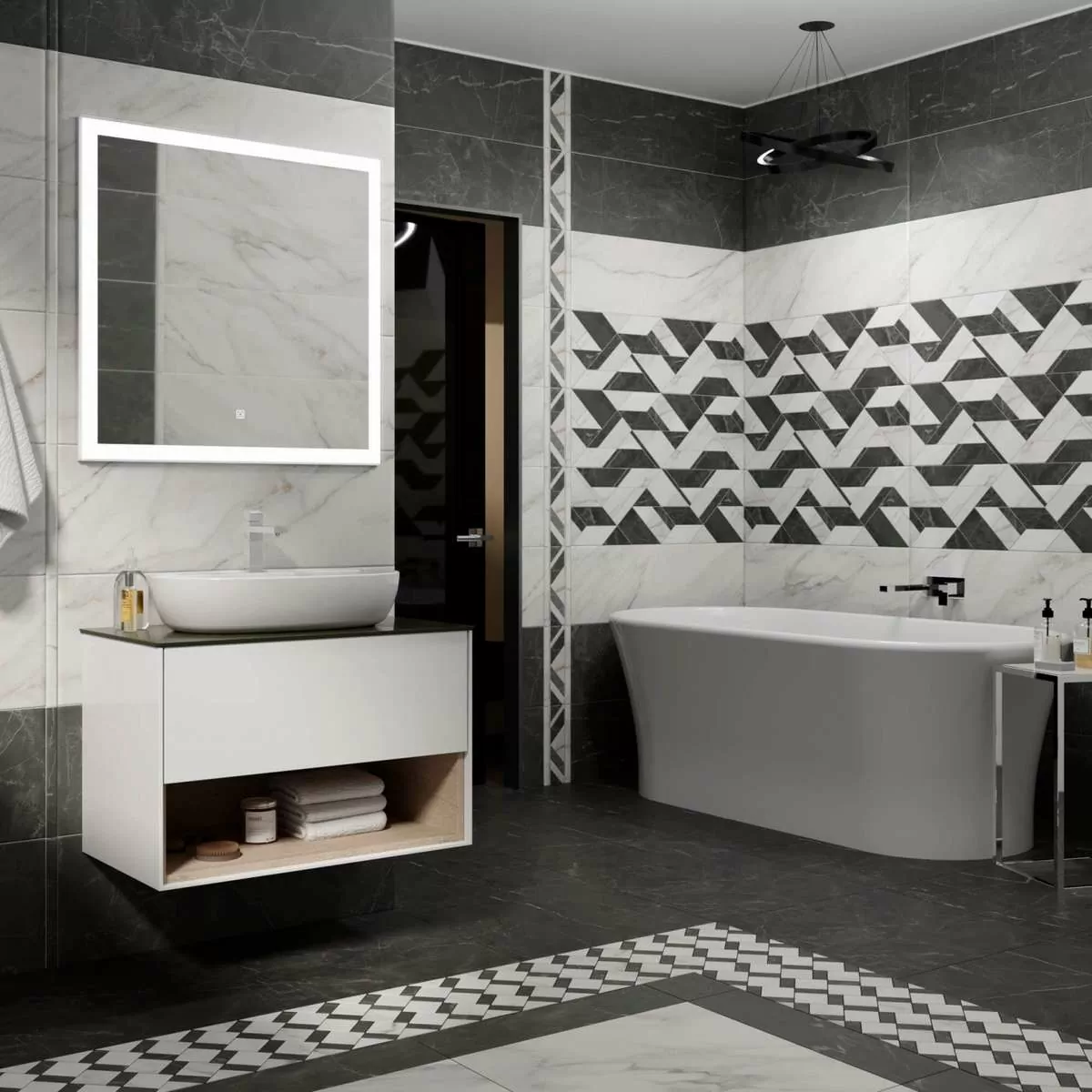 Керамогранит SG642920R Буонарроти серый темный обрезной 60x60x0,9