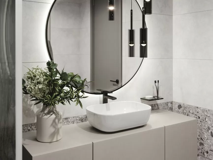 Керамогранит 16891 Calm многоцветный ректификат 44,8x89,8