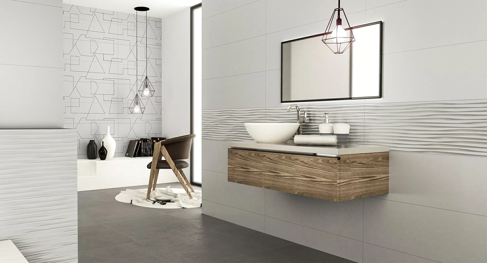 Плитка Luminor Tress Brillo SlimRect Blanco 29x89