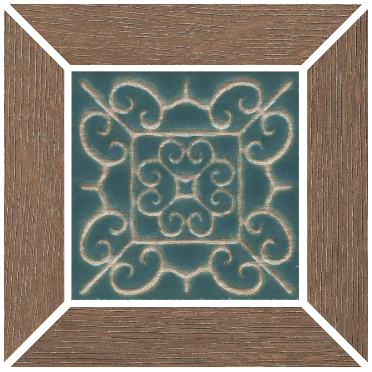 Керамогранит ID156 Вставка Тровазо наборный коричневый матовый 13x13x0,9