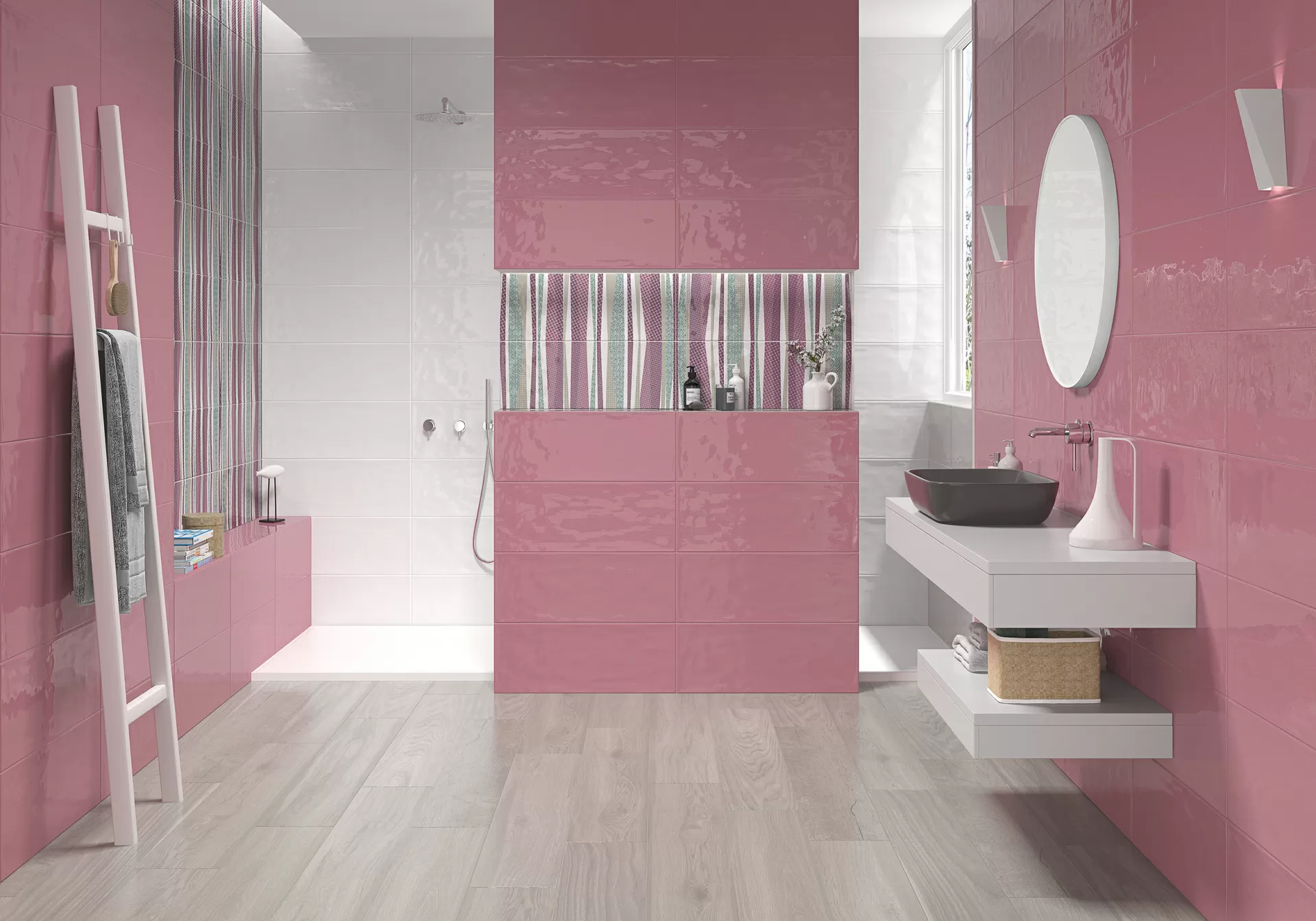 Плитка Rev. DECOR DIVERSO ROSA SLIMRECT PRI 25x65