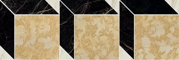 Керамогранит 240862 MOSAICS CUBE NERO-BIANCO-ORO 19,5x58,5