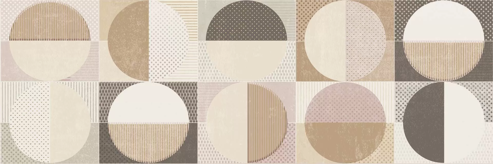 Плитка Cromatica Decor Circles Warm Brillo 25x75