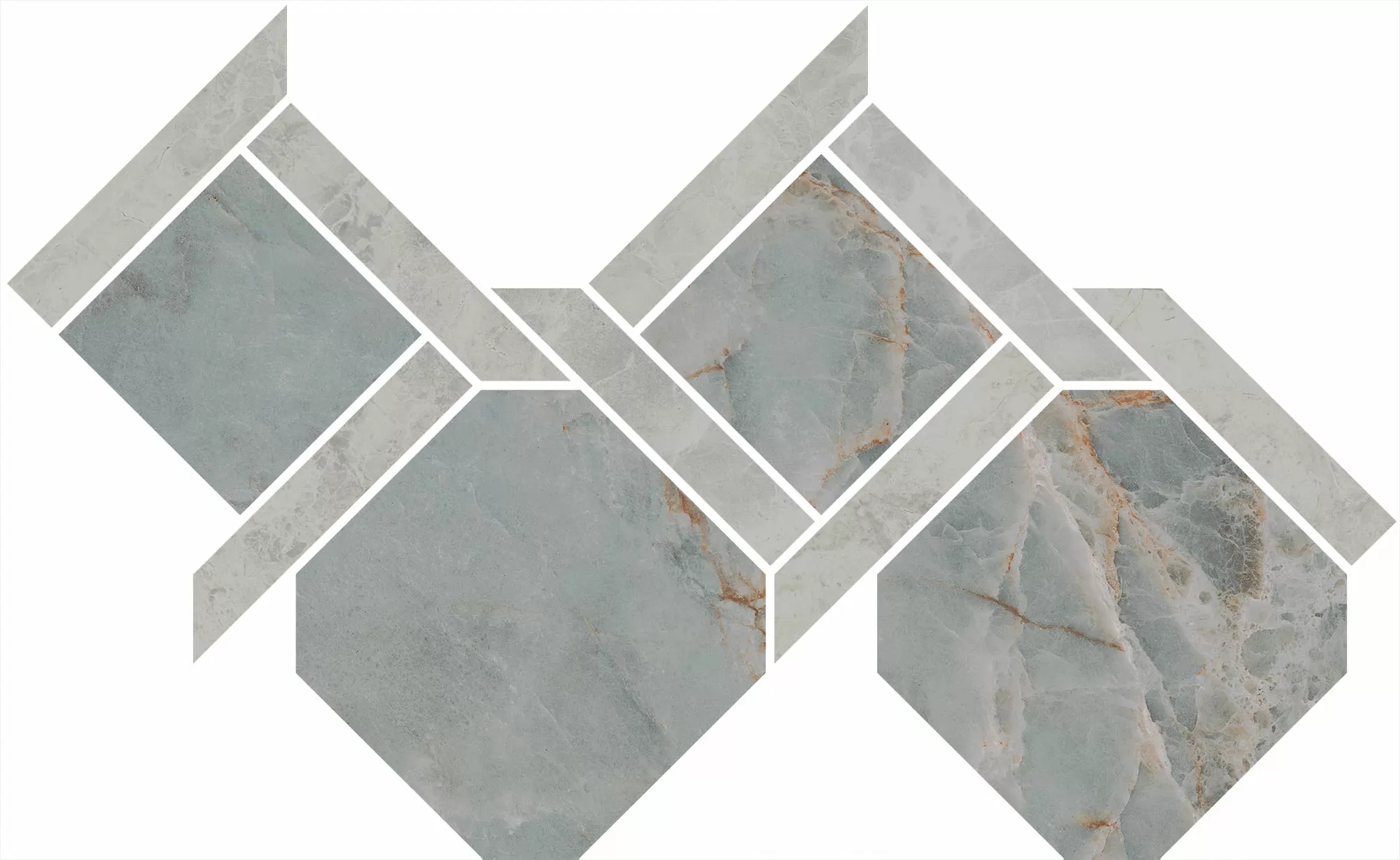 Керамогранит ID166 Декор Риальто 2 наборный лаппатированный 48x29,5x0,9