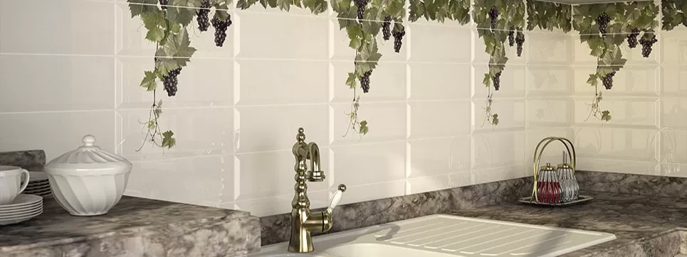 Плитка Decor Cen. Hojas Crema 10x30