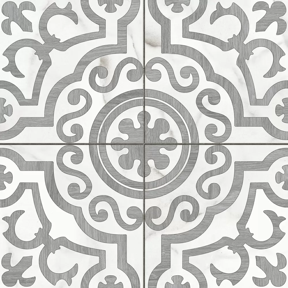 Керамогранит A16010 Siena узоры белый рельеф 42x42