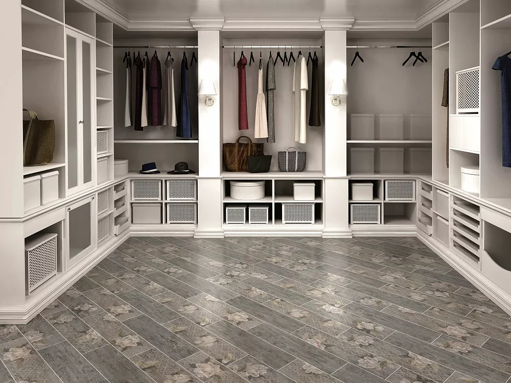 Керамогранит SG704400R Поджио Цветы коричневый обрезной 20х80