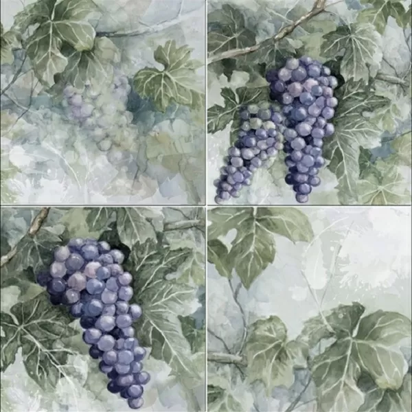 Плитка Monocolor Set Acuarela Uvas A (4pzs) 10х10