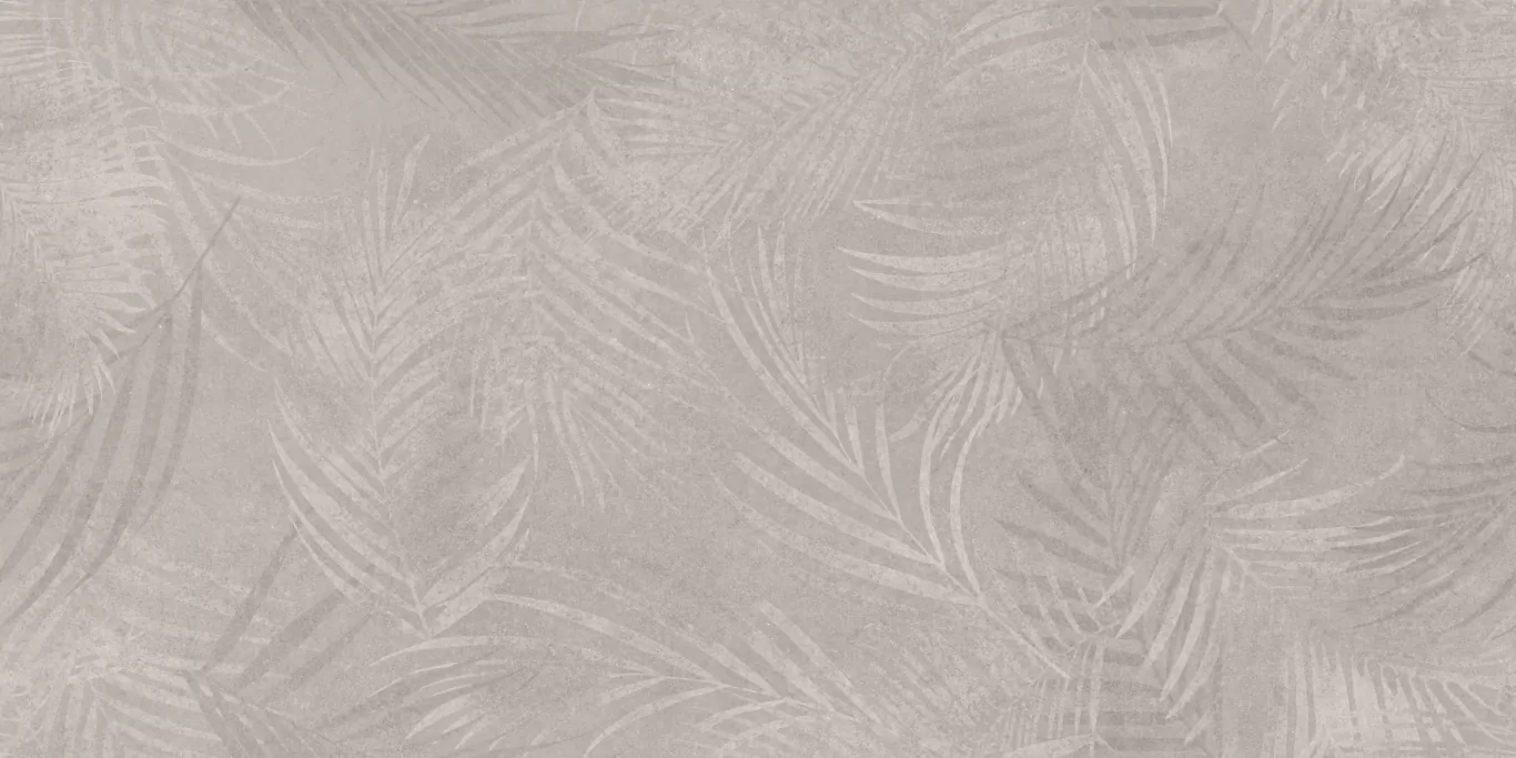 Керамогранит 17549 Floresta листья светло-серый ректификат 60x120