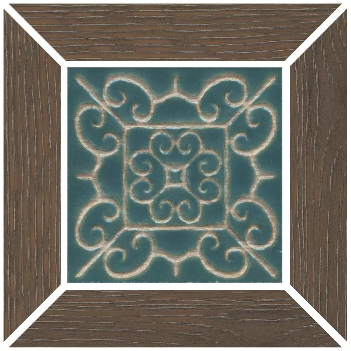 Керамогранит ID154 Вставка Тровазо наборный коричневый светлый матовый 13x13x0,9