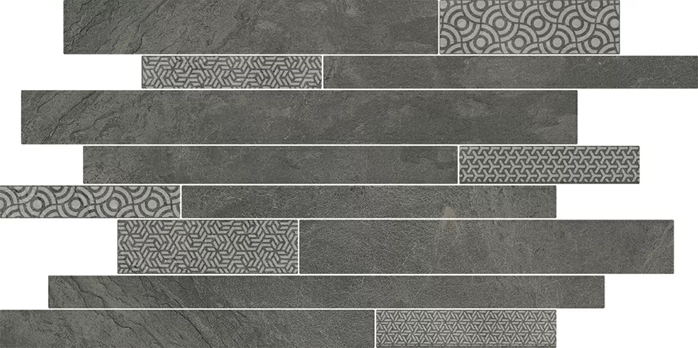 Керамогранит SBM011/SG458520 Ламелла серый темный мозаичный 50,2x25x8,5