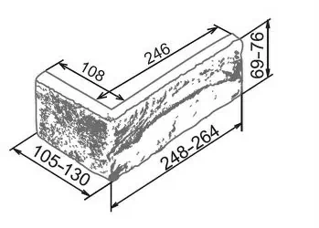 Искусственный камень Мюнхен 313 Угол 248-264х105-130х69-76x19