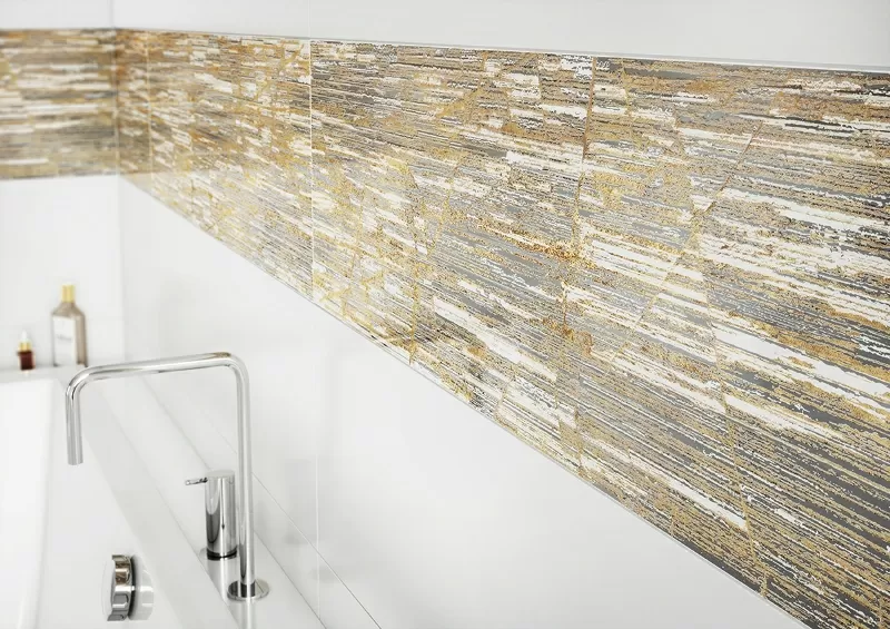 Плитка O-UGD-WGA381-12 Universal Glass Decorations Золото Стекло 3x89