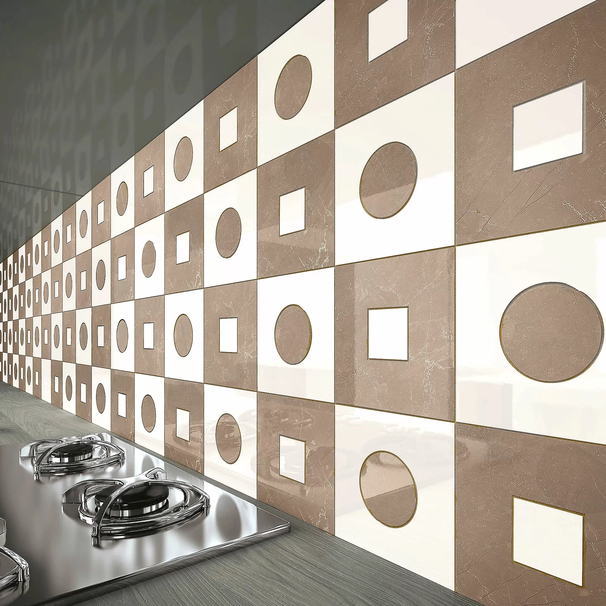 Мозаика 2704524 Marmoker Naturale Bardiglio Imperiale Mosaico 5x10 29.5x29.5