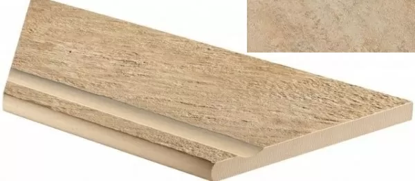 Керамогранит 620090000494 Landstone Gold Bordo Piscina Angolo Sx 20x60