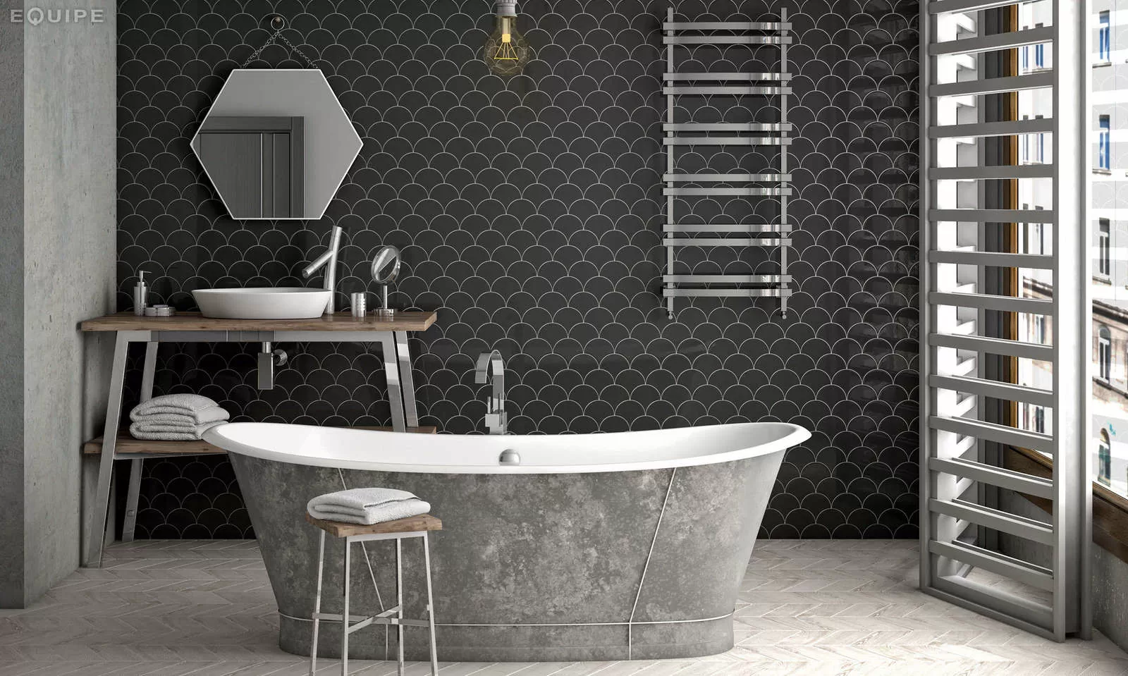 Плитка 21912 HEXAGON SCALE Wall Light Grey 10,7x12,4