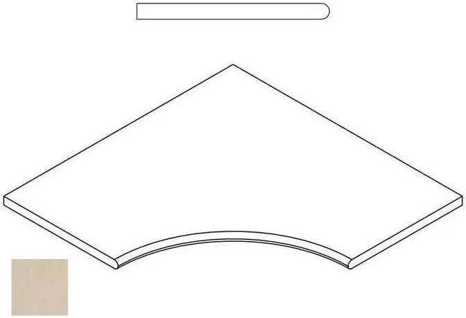 Керамогранит 620090000395 Magnesio Bordo Angolare Round 30 60x60