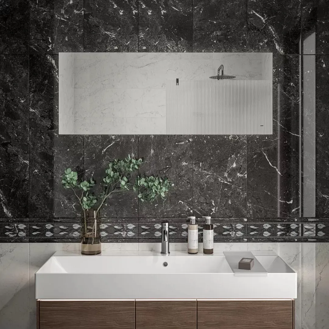 Керамогранит KM6060G0321RBT6 Плинтус Тубкаль белый матовый обрезной 60x9,5x0,9