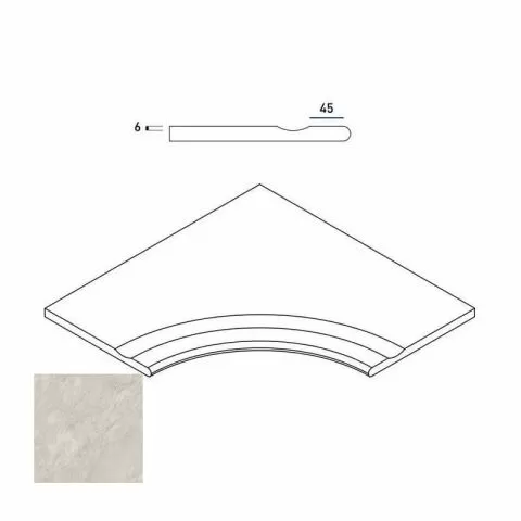 Керамогранит 620090000352 Climb ICE BORDO SVASATO ANGOLARE ROUND 30 60x60