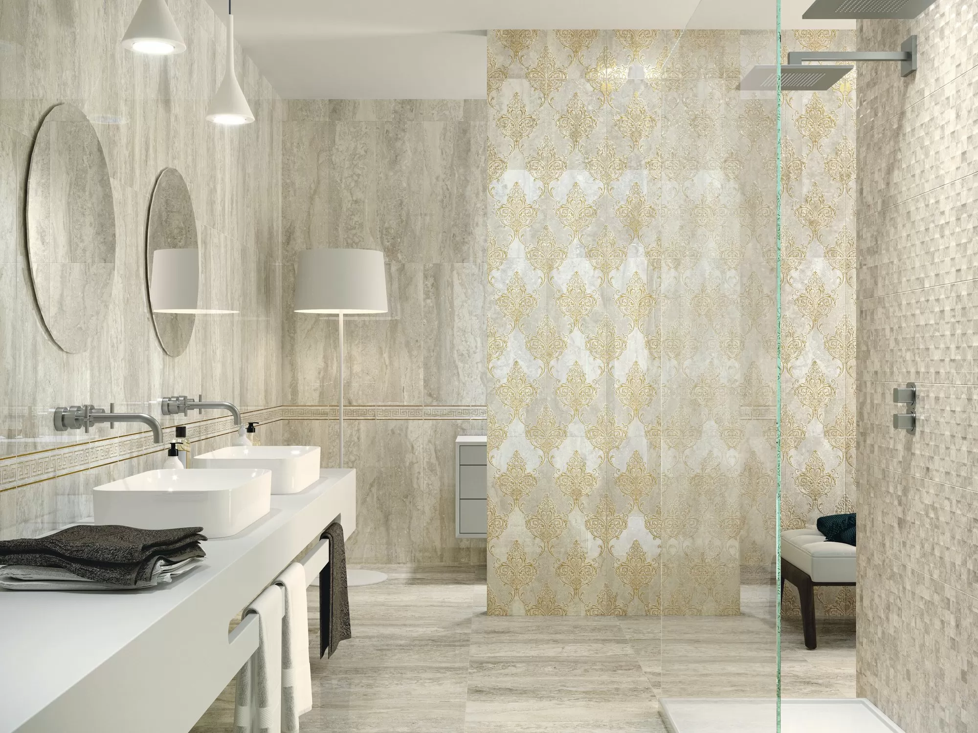 Плитка A036493 Moldura Travertino Matt Brescia 5x25
