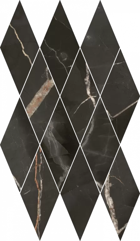 Мозаика 620110000208 Stellaris Absolut Black Mosaico Diamond Lux 28x48