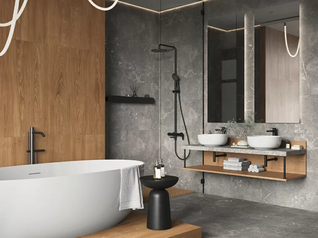 Керамогранит 17699 Sherbrooke бежевый ректификат 44.8х89.8