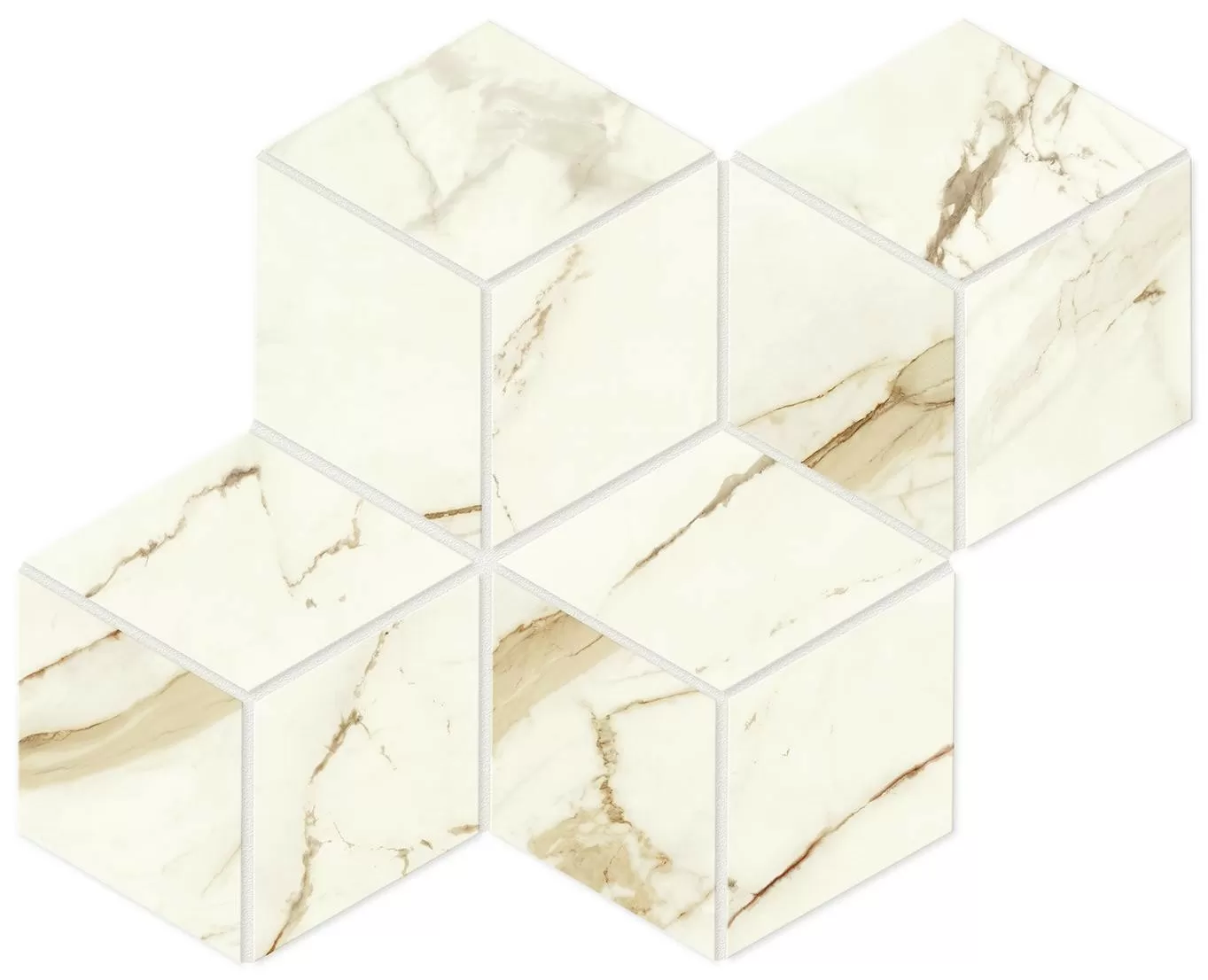 Мозаика A42J Marvel Calacatta Imperiale Mosaico Esagono Matt 30x35