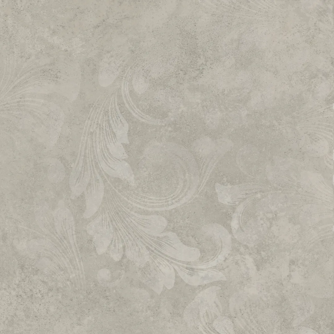 Керамогранит KM4040G0061N Хадду серый светлый матовый декорированный 40,2x40,2x0,8