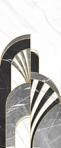 Плитка Noir white декор 25х60
