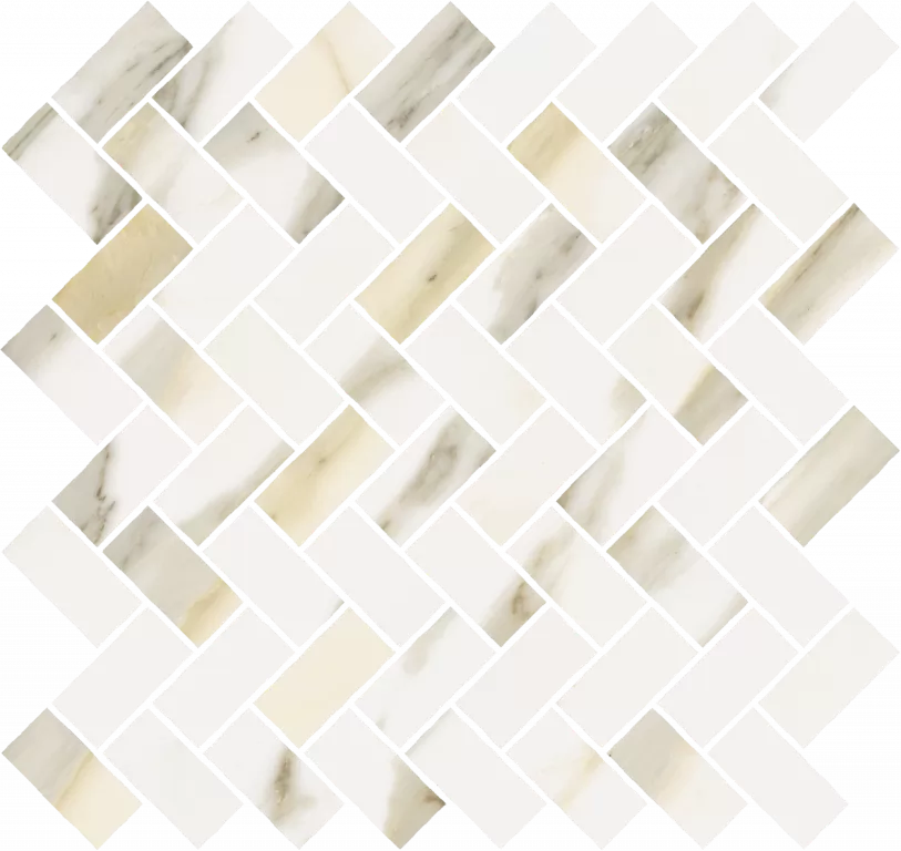 Мозаика 620110000212 Stellaris Calacatta Gold Mosaico Cross Nat 31.5x29.7