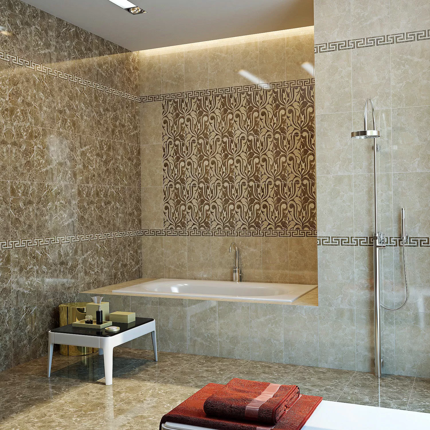 Плитка Saloni brown border 02 7.5*30