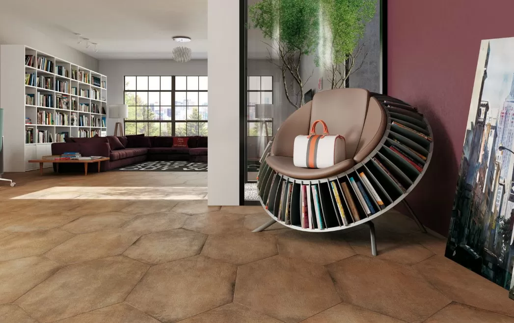 Керамогранит 173063 GEA ESSAGONA DECORO COLORI Caldi 40.9x47.2