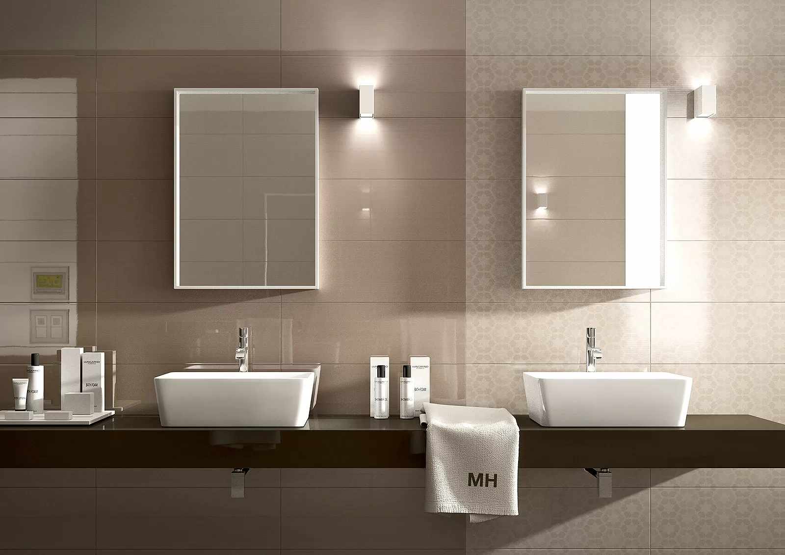 Плитка MLEP Colourline Ivory/Taupe/Orange Decoro 22x66.2