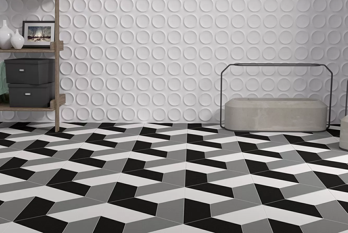 Керамогранит 113850 TRAPEZIUM FLOOR R9 GRAPHITE MATT 9.8x23