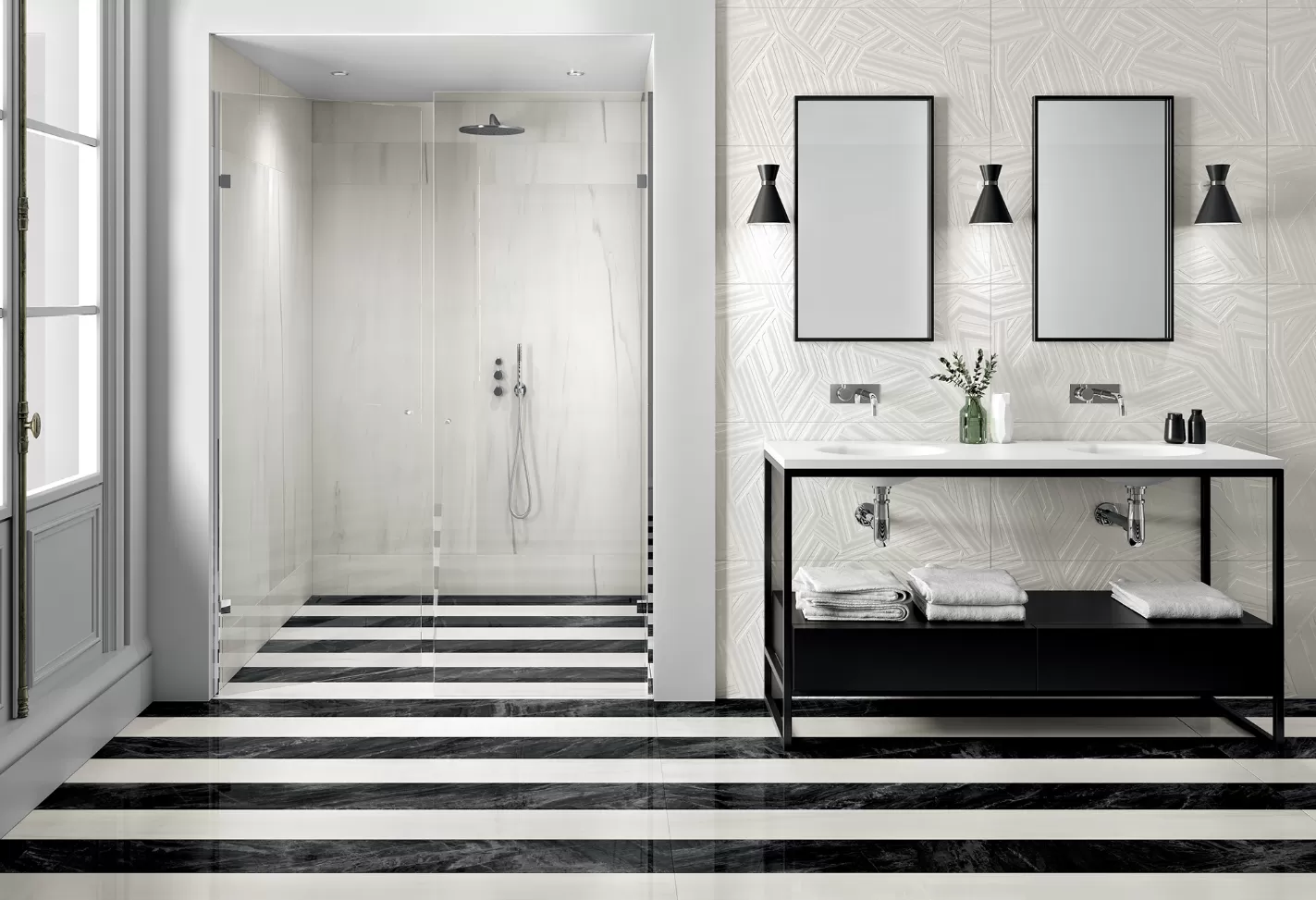 Керамогранит 1058940 Gemme Black Mirror Lux Ret 60x120