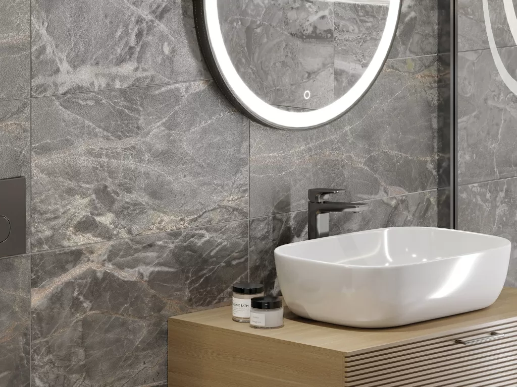 Керамогранит 16531 Wonderstone листья серый 297х598