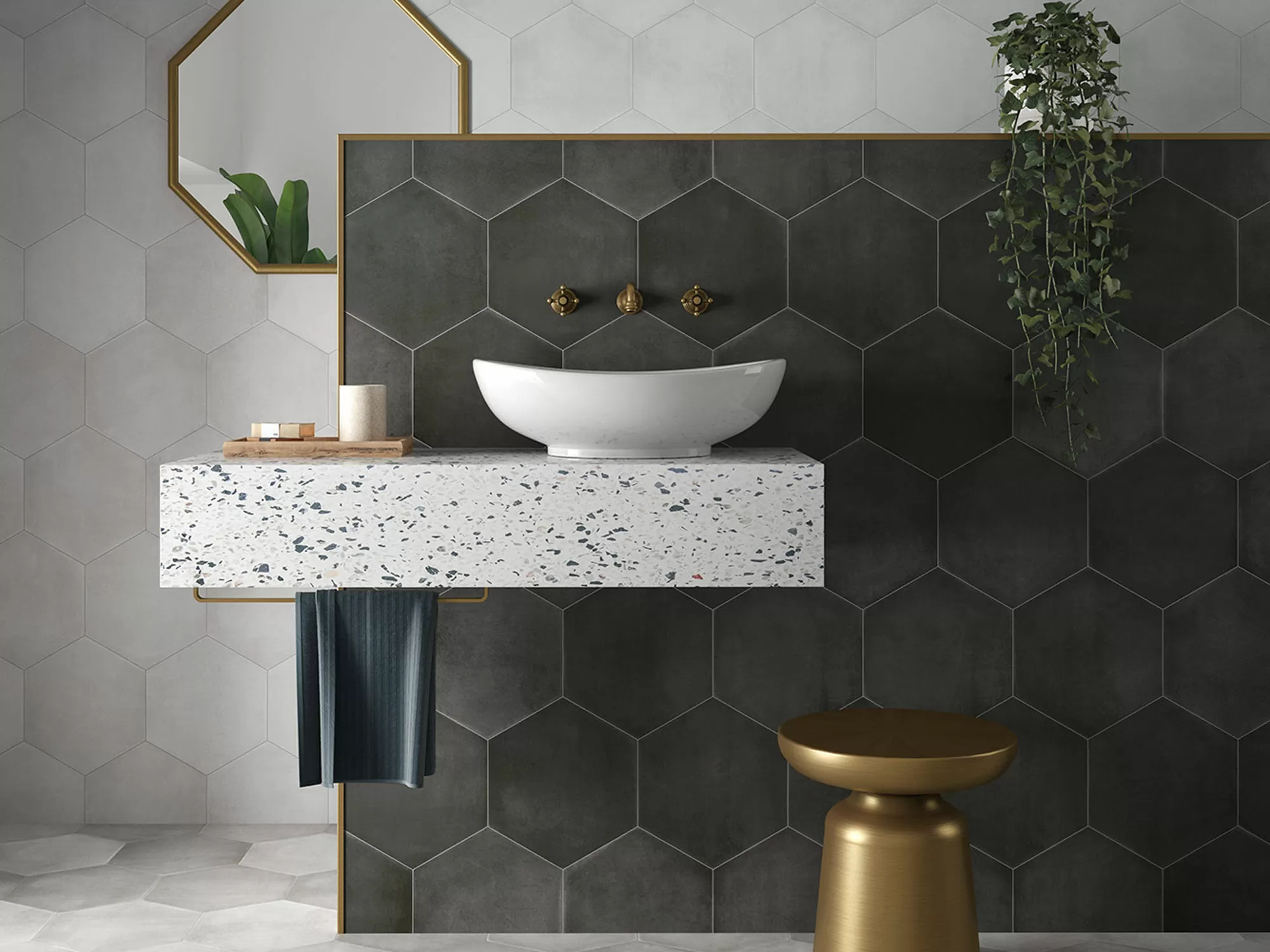 Керамогранит SIX Cementine Pisa Aqua 23x27