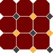 Керамогранит 4420 OCT14+21-A Brick Red OCTAGON 20/Black 14 + Ochre Yellow 21 Dots 30x30