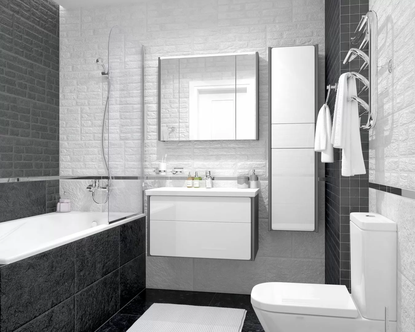 Керамогранит Loft чёрный 30х60