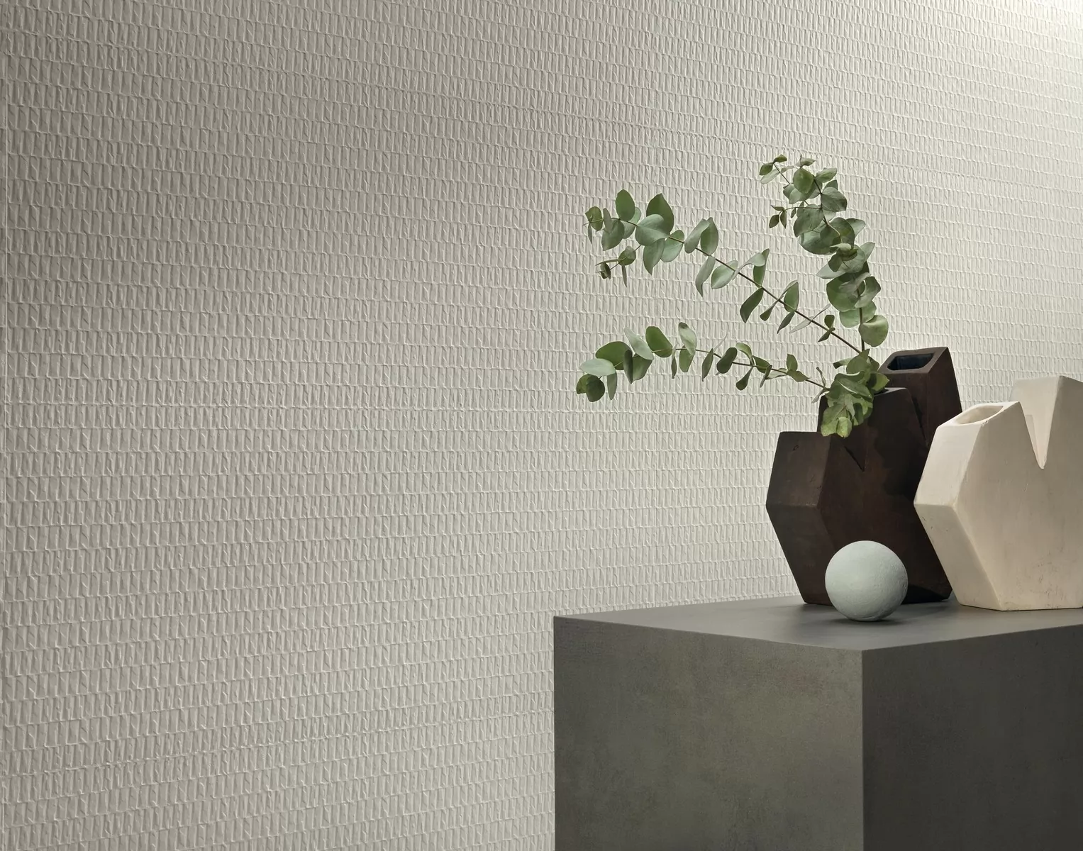Плитка AHQX 3D Wall Plaster Combed White 50x120
